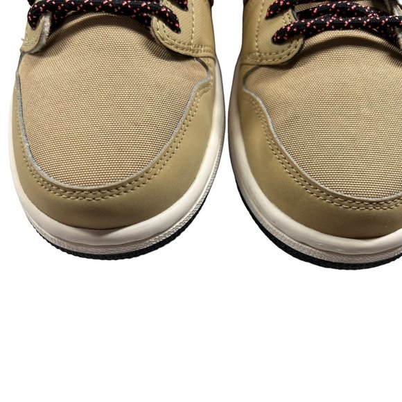 Jordan 1 Retro Low Fleece “Parachute Beige”  Women 6.5 Sneakers Fuzzy Tan Pink - Picture 14 of 16